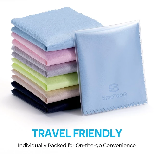 Alt view image 3 of 6 - 12 Pack Microfiber Lens Cleaning Cloths, Ultra-Soft, Scratch-Free for Eyeglasses, Screens & Cameras, 76in, Assorted Colors