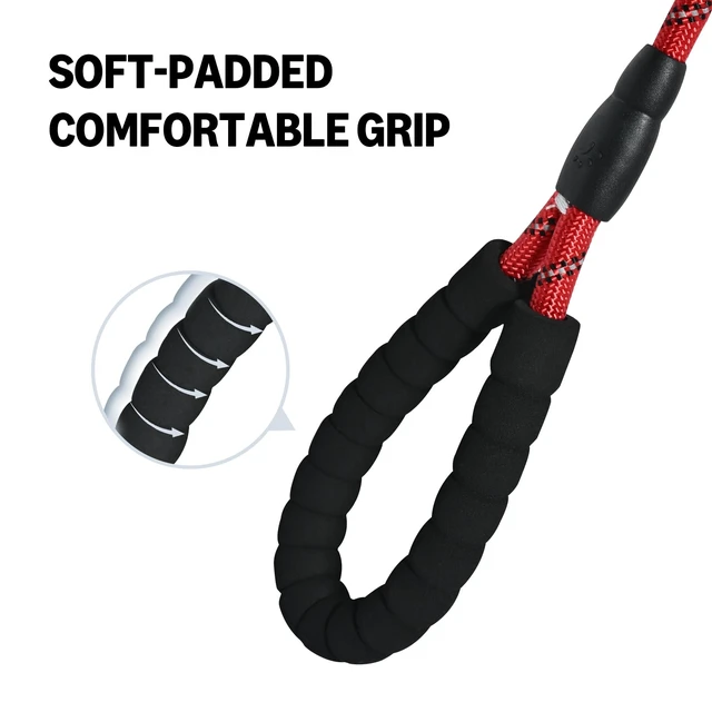 Alt view image 4 of 6 - Amazon Basics Round Dog Leash, Heavy Duty Durable Rope, for Small, Medium, Large Dogs, Lightweight for Walking, Training, Outdoor Activities, Red, 4Ft