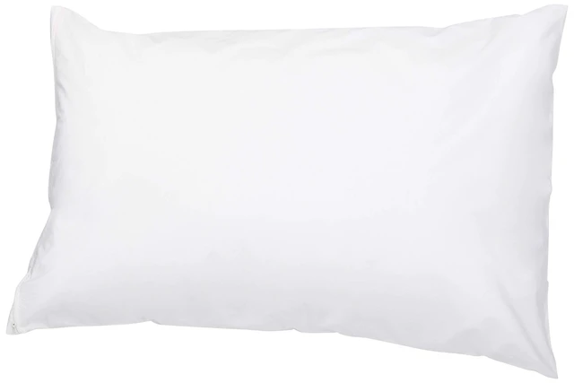 Alt view image 4 of 4 - Amazon Basics Queen Pillow Protector With Zipper, 100% Cotton Hypoallergenic, Machine Washable, White, 31 x 21Inches