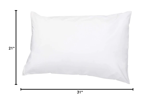 Alt view image 2 of 4 - Amazon Basics Queen Pillow Protector With Zipper, 100% Cotton Hypoallergenic, Machine Washable, White, 31 x 21Inches