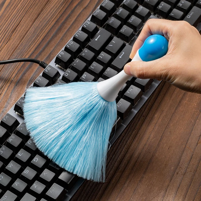 Alt view image 5 of 6 - 4 Pack Small Washable Microfiber Electrostatic Feather Duster Brush, Light Daily Household Dusting Cleaning Supplies for Book, Screen, Car, Furniture, Photo Frames