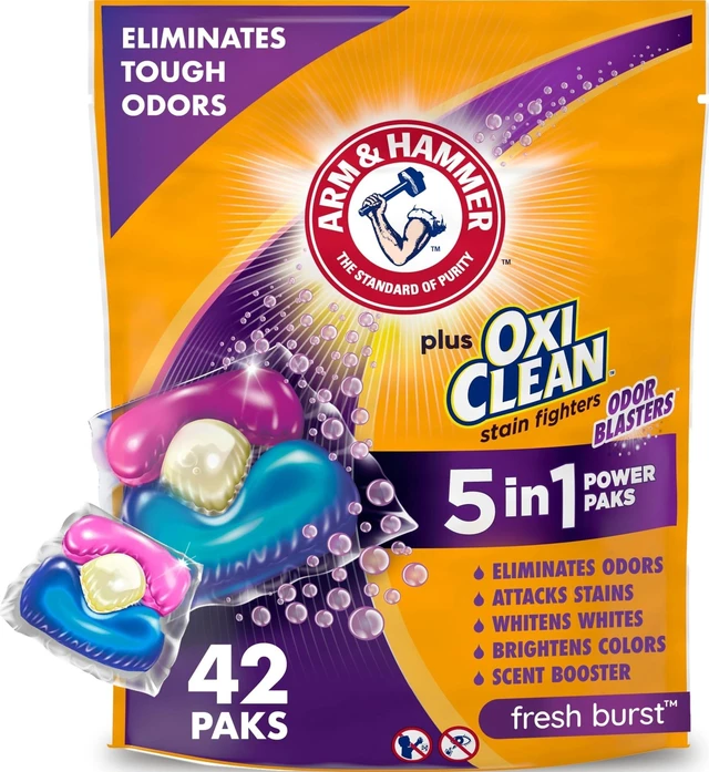 Main image of Arm & Hammer Plus OxiClean Odor Blasters Laundry Detergent Pak, 42 Count