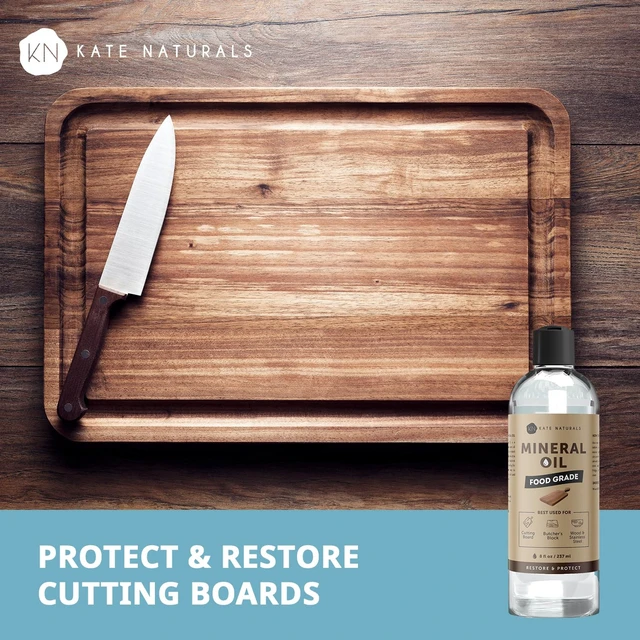 Alt view image 5 of 6 - Kate Naturals Mineral Oil for Wood Cutting Board Food Grade Odorless 8oz