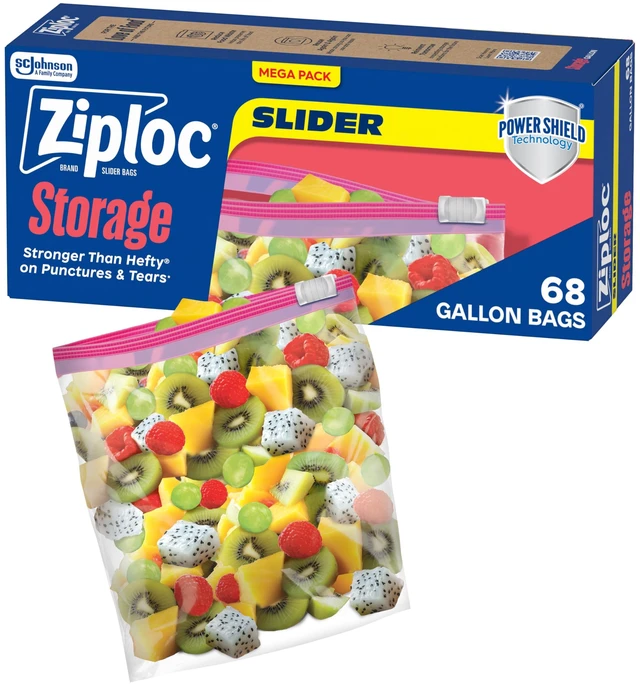 Main image of Gallon Food Storage Slider Bags, Ziploc, 68 Count