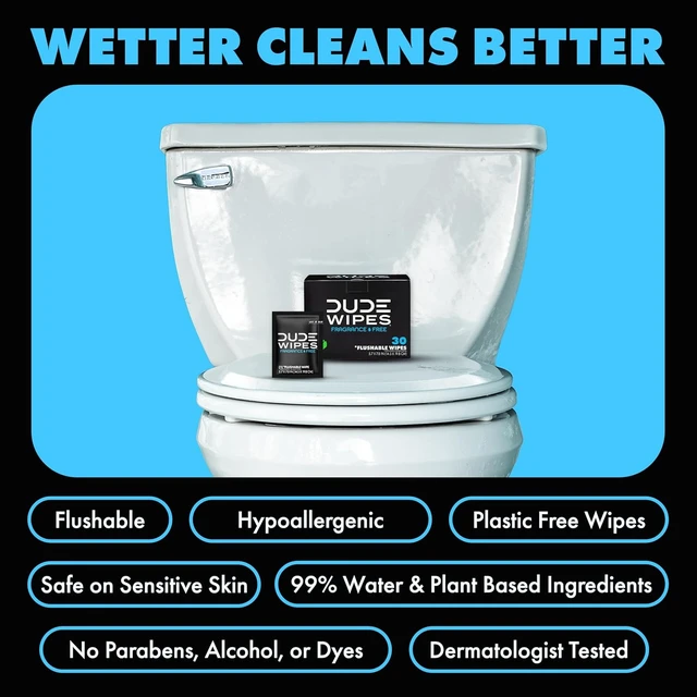 Alt view image 2 of 6 - DUDE Wipes On-The-Go Unscented Adult Flushable Travel Wipes, 30 Count