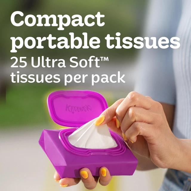 Alt view image 5 of 6 - Kleenex Snap & Go Ultra Soft Facial Tissues, 4 Packs of 25 Tissues