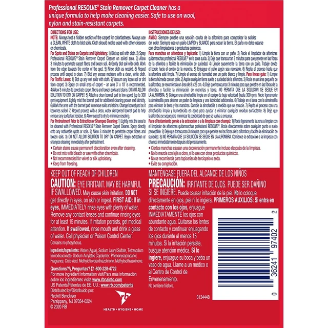 Alt view image 4 of 5 - Resolve Carpet Cleaner Spray, Stain & Spot Remover, 32 Fl Oz