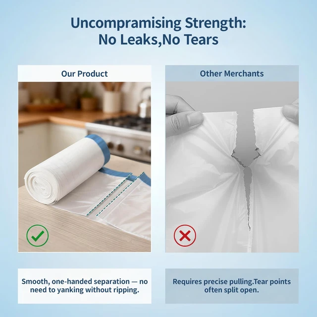 Alt view image 4 of 6 - 4 Gallon Drawstring Small Trash Bags, 1.1 Mil, Unscented, 120 Count