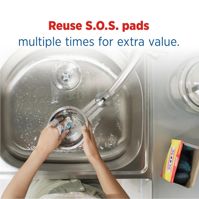 Alt view image 7 of 7 - S.O.S. Heavy Duty Steel Wool Soap Scrubbing Pads, 18 Ct.