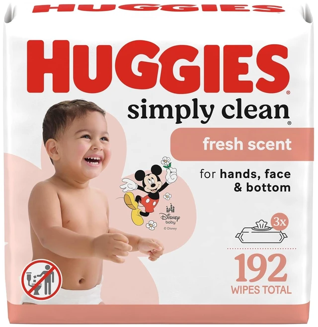 Main image of Huggies Simply Clean Baby Wipes, Fresh Scent, 192 Wipes, 3 Packs