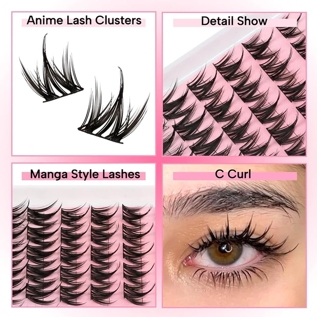 Alt view image 3 of 6 - Manga Lash Clusters Wispy Spiky Anime Lashes (Cutey)