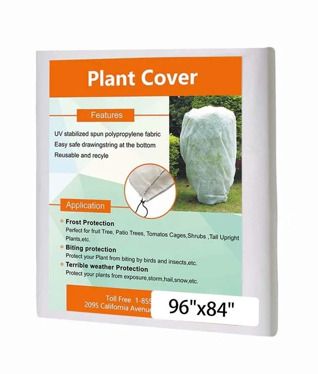 Main image of Agfabric Freeze Cloth 96"x84" 0.9oz Winter Plant Cover Drawstring Bag Shrub Jacket Season Extension, White
