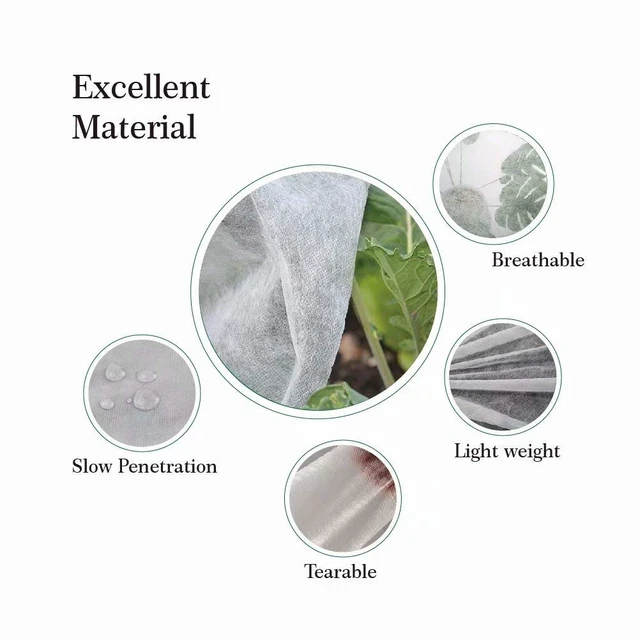 Alt view image 3 of 5 - Agfabric Freeze Cloth 96"x84" 0.9oz Winter Plant Cover Drawstring Bag Shrub Jacket Season Extension, White