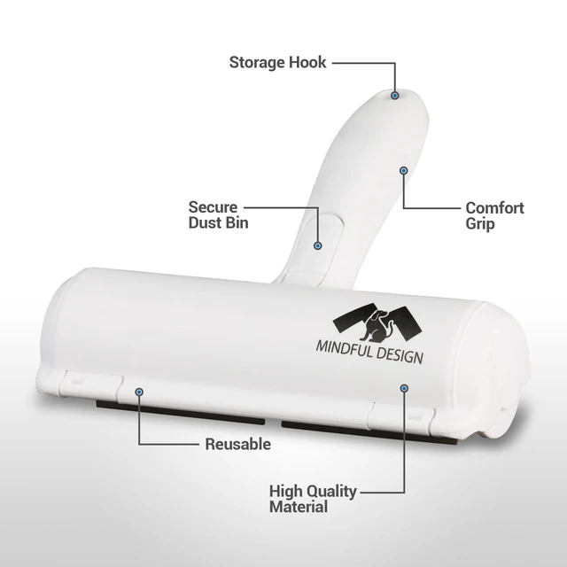 Alt view image 5 of 6 - Mindful Design Reusable Lint Roller and Pet Hair Remover for Cat and Dog Hair - Portable Multi-Surface for Furniture, Couch, Carpet, Clothing and Bedding