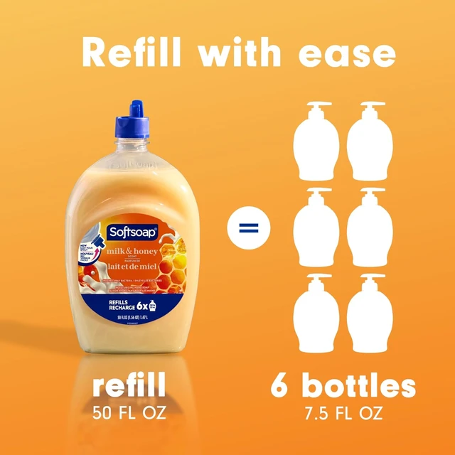 Alt view image 4 of 7 - Softsoap Moisturizing Liquid Hand Soap Refill, 50 fl oz, Milk & Honey Scent