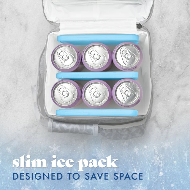 Alt view image 3 of 6 - Fit & Fresh XL Slim Reusable Ice Packs, Space Saving, for Lunch Boxes & Coolers, 4 Pack, Clear Blue