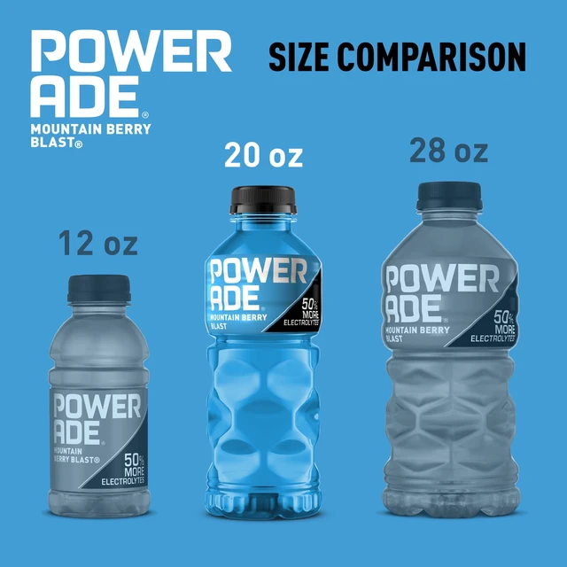 Alt view image 2 of 5 - POWERADE Mountain Berry Blast Electrolyte Sports Drink, 20fl oz, 8 Pack
