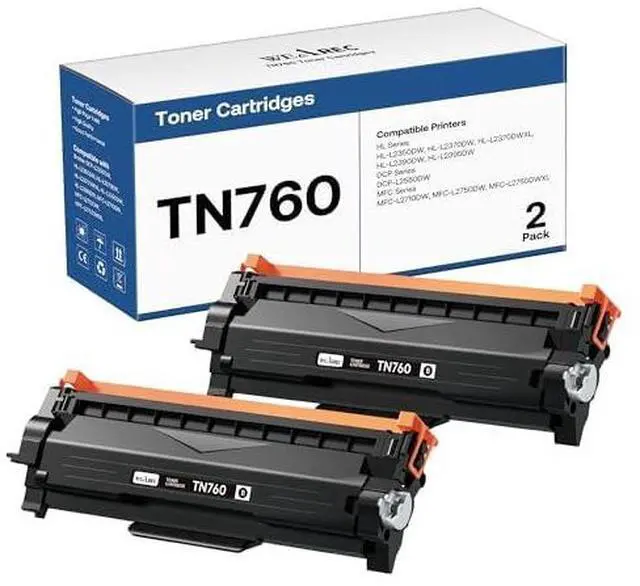 Main image of TN760 Toner Cartridges Replacement for Brother Toner TN-730/TN-760 Compatible HL-L2350DW MFC-L2710DW MFC-L2750DW HL-L2395DW HL-L2370DW DCP-L2550DW HL-L2390DW (Black, 2 Pack)