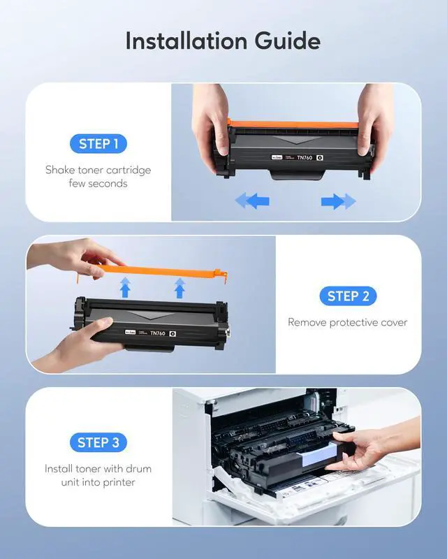 Alt view image 3 of 6 - TN760 Toner Cartridges Replacement for Brother Toner TN-730/TN-760 Compatible HL-L2350DW MFC-L2710DW MFC-L2750DW HL-L2395DW HL-L2370DW DCP-L2550DW HL-L2390DW (Black, 2 Pack)