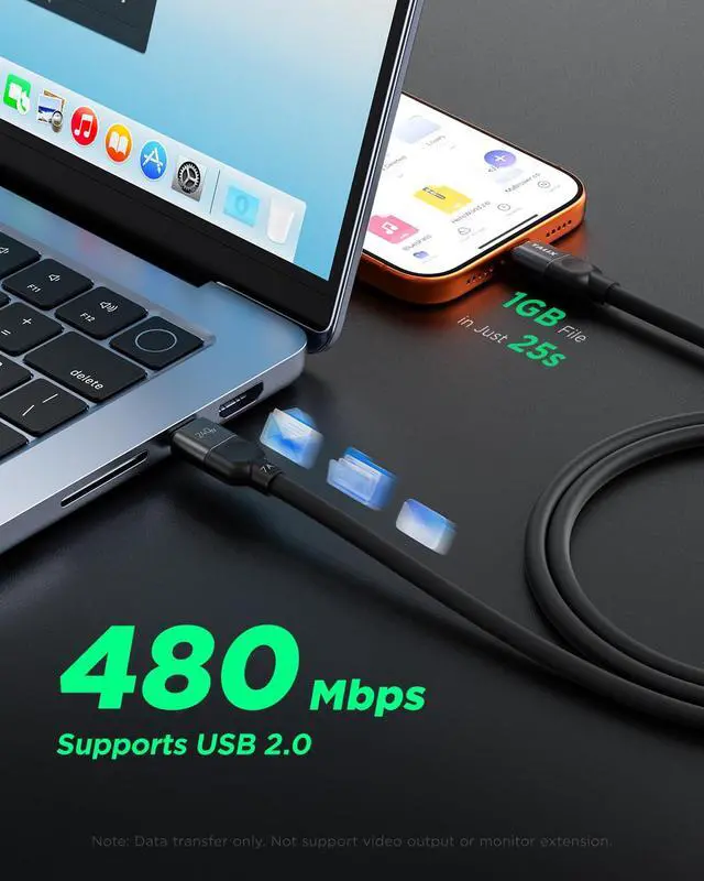 Alt view image 3 of 7 - ViewSonic 240W USB C to USB C Cable, 7A PD3.2 Fast Charging Cable | E-Marker Chip, Soft Silicone Anti-Tangle Cord for MacBook Pro/Air, iPad, iPhone 17/16/15, Dell XPS, 6.6FT