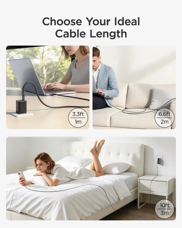 Alt view image 6 of 7 - ViewSonic 240W USB C to USB C Cable, 7A PD3.2 Fast Charging Cable | E-Marker Chip, Soft Silicone Anti-Tangle Cord for MacBook Pro/Air, iPad, iPhone 17/16/15, Dell XPS, 6.6FT