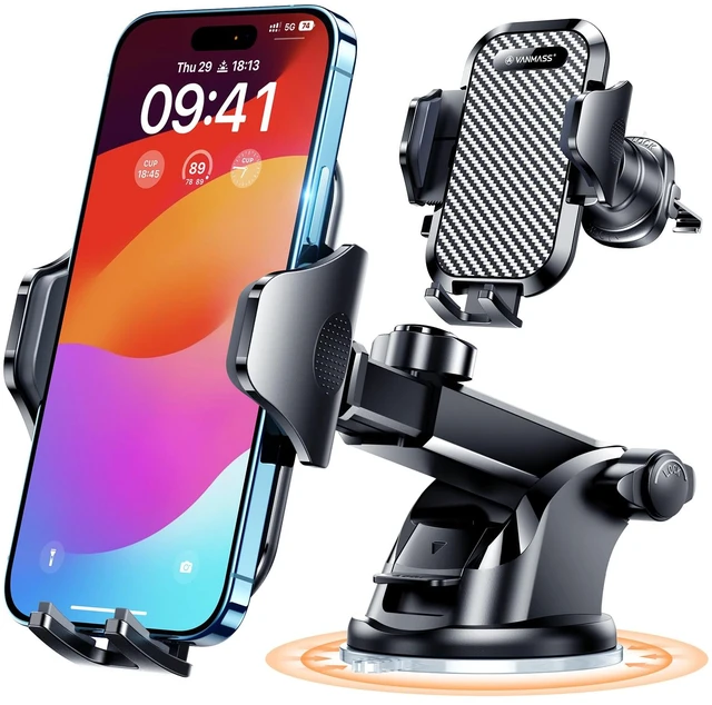 Main image of Car Phone Holder 2026 Ultimate Military-Grade Strongest Suction & Clip Windshield DashboardNewest Best StrongestCell Phone Shower & Wall Mounts for iPhone 17 Pro Max 16 15 14 13 Android