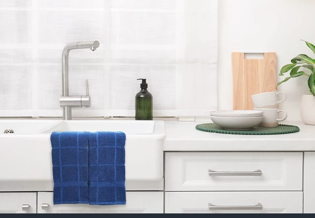 Alt view image 6 of 6 - ViewSonic 100% Cotton Terry Dish Towels for Kitchen, 4 Pack Plain, 16 x26 Inches, Super Soft and Absorbent, Perfect for Cleaning and Dish Washing | Navy Blue Kitchen Towels