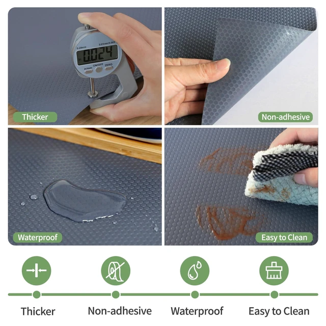 Alt view image 2 of 7 - ViewSonic Shelf Liners 24 inch x 20 ft Kitchen Cabinets Liner Non-Stick Drawer Mats EVA Protector Shelving Cupboard Lining (Gray, 24 inch x 20 ft)
