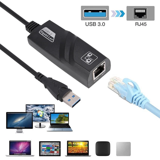 Alt view image 2 of 6 - USB 3.0 to Ethernet Adapter, Driver Free 10/100/1000 Mbps Network RJ45 LAN Wired Gigabit Ethernet Adapter for Windows 10, 8.1, 7, XP, Linux, Mac OS, Chrome OS