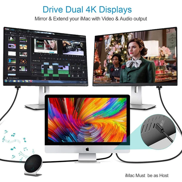 Alt view image 5 of 7 - USB C to HDMI Cable for Home Office 6ft, Hannord USB 3.1 Type C to HDMI 4K Thunderbolt 3 Compatible, Work with MacBook Pro/Air/iPad Pro 2020 2018, Surface Book 2, Dell XPS 15, Galaxy S20/S10