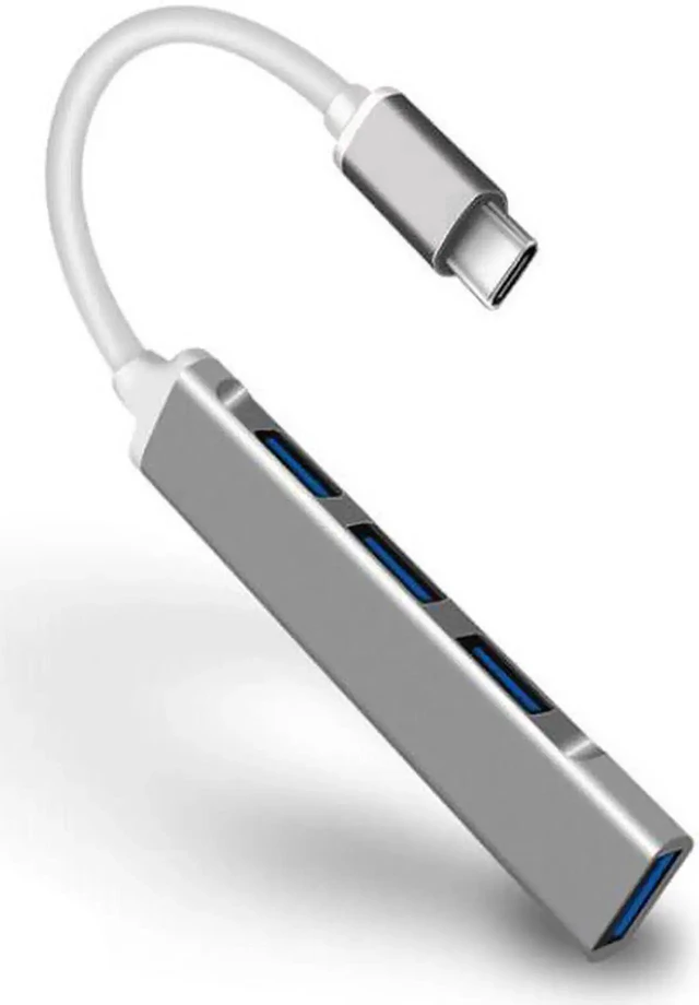 Main image of USB C Hub, Type C to 4 X USB 3.0 Hub Adapter Compatible for MacBook Pro 2019 2018, Samsung Galaxy S10 S9 S8 Matebook X Pro Dell XPS 15 13-Gray