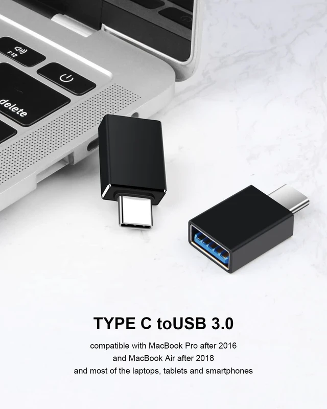 Alt view image 3 of 7 - 5Pack USB C to USB Adapters, Type C to USB 3.0 USBC Adapter Side by Side Male to USB 3.0 Female Typec Adaptor for MacBook Pro/Air 2021, iMac iPad Mini 6, Thunderbolt 3/4 Type C OTG Adaptador Converter