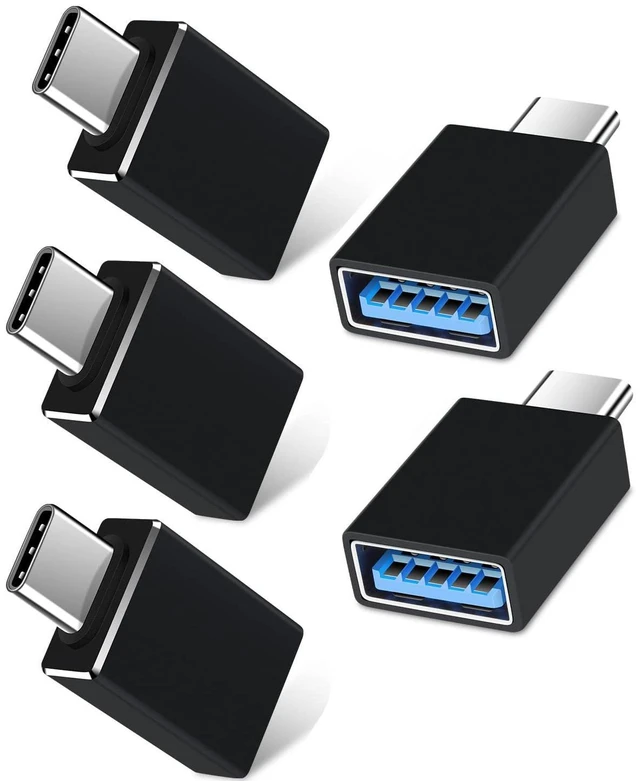 Main image of 5Pack USB C to USB Adapters, Type C to USB 3.0 USBC Adapter Side by Side Male to USB 3.0 Female Typec Adaptor for MacBook Pro/Air 2021, iMac iPad Mini 6, Thunderbolt 3/4 Type C OTG Adaptador Converter
