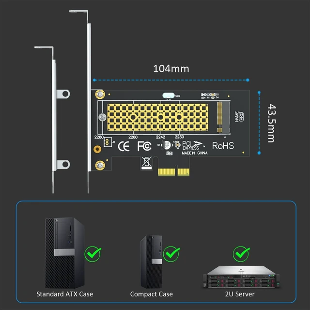 Alt view image 6 of 7 - PA09-X1 M.2 NVMe to PCIe 4.0 X1 Adapter