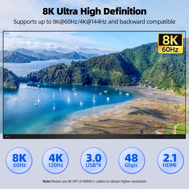 Alt view image 4 of 7 - HDMI Displayport KVM Switch 3 Monitors 3 Computers 8K@60Hz 4K@144Hz | USB3.0 Triple Monitor KVM Switches for 3 PC Share 3 Dispalys,Keyboard Mouse;Extended & Copy Mode;with Wired Remote and Cables