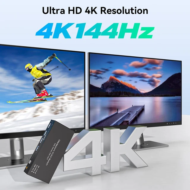 Alt view image 5 of 7 - Displayport KVM Switch 2 Monitors 2 Computers 4K@144Hz USB3.0 KVM Switch for 2 Computers Share Dual Displays and 4 USB Devices Support Extended/Copy Mode with Desktop Controller