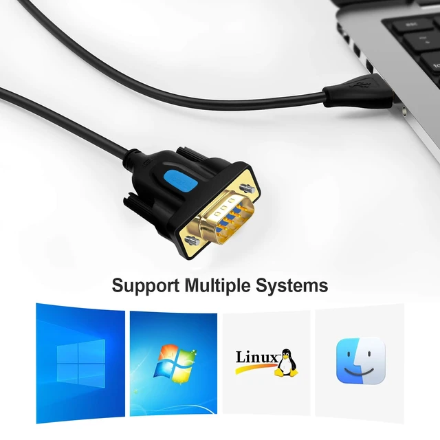 Alt view image 2 of 7 - USB to Serial Adapter DB9 RS232 Cable Prolific Chip PL2303 DB-9 Male Cord 6ft Compatible with Windows 11 10 8 7 Mac Linux for Laptop RS232C Printer Radio