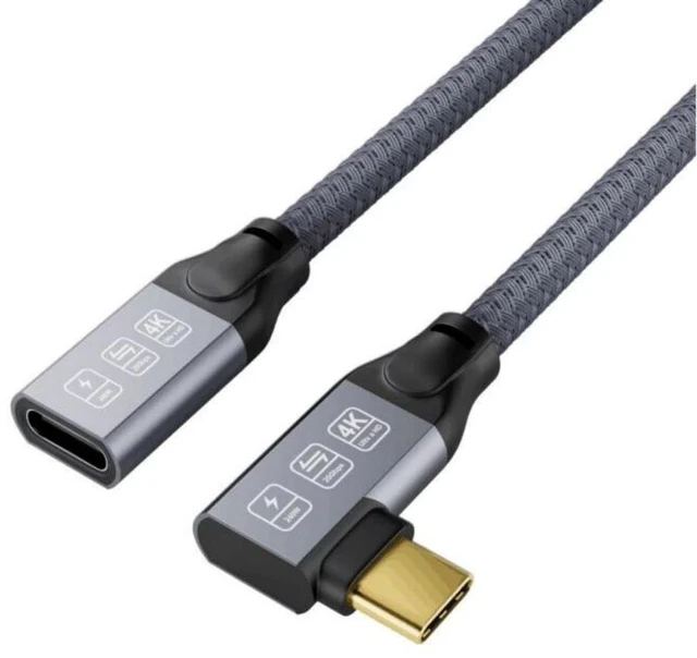 Main image of USB C Extension Cable Line Right Angled/Straight Head 240W Fast Charging and 20Gbps Data Transfer for Phone 16