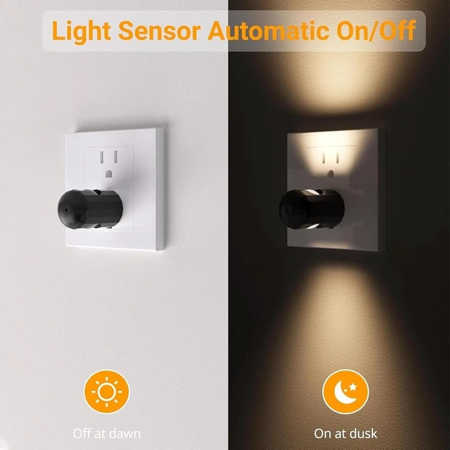 Alt view image 2 of 7 - Mini LED Night Light Plug in Wall, Auto On/Off, 3000K Warm White, 360° Dimmable Ambient Light for Bedroom, Bathroom, Staircase, Hallway, Kitchen (White-White Light,4pcs)