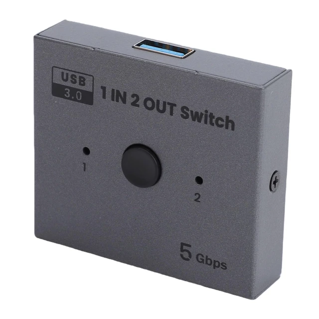 Alt view image 5 of 7 - USB 3.0 Switcher, 5Gbps Data Transfer Speed | Plug and Play, with Physical Key Switching and LED Indicator, for Keyboard Mouse Printer Card Reader