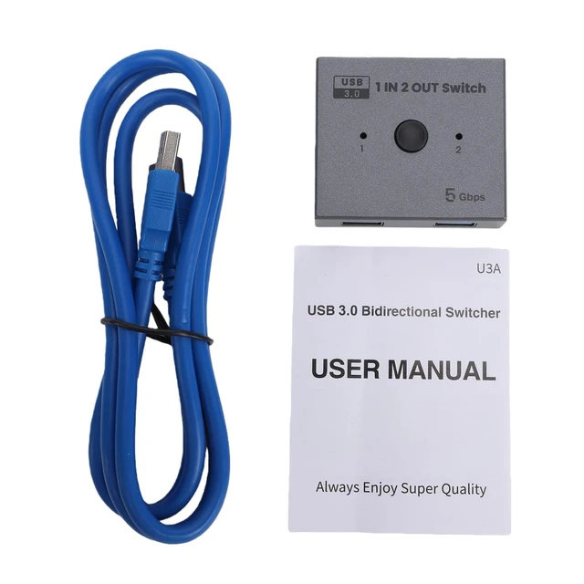 Alt view image 6 of 7 - USB 3.0 Switcher, 5Gbps Data Transfer Speed | Plug and Play, with Physical Key Switching and LED Indicator, for Keyboard Mouse Printer Card Reader