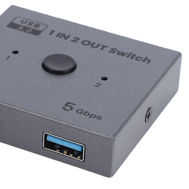 Alt view image 7 of 7 - USB 3.0 Switcher, 5Gbps Data Transfer Speed | Plug and Play, with Physical Key Switching and LED Indicator, for Keyboard Mouse Printer Card Reader