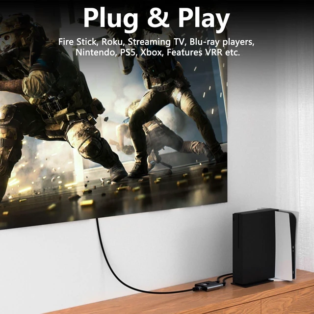Alt view image 6 of 7 - 8K HD 2.0 Switch 2 in 1 Out - 8K@60Hz Bi-Directional HD Splitter 1 in 2 Out, Plug & Play, Aluminum Multi Port Ultra-HD Switcher | Selector for Dual Monitor TV Video Gaming Nintendo HDR10 Xbox