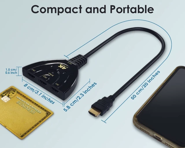 Alt view image 2 of 7 - High-Definition Multimedia Interface Switch 3 in 1 Out Adapter for TV Supports Full HD 4K 1080P 3D