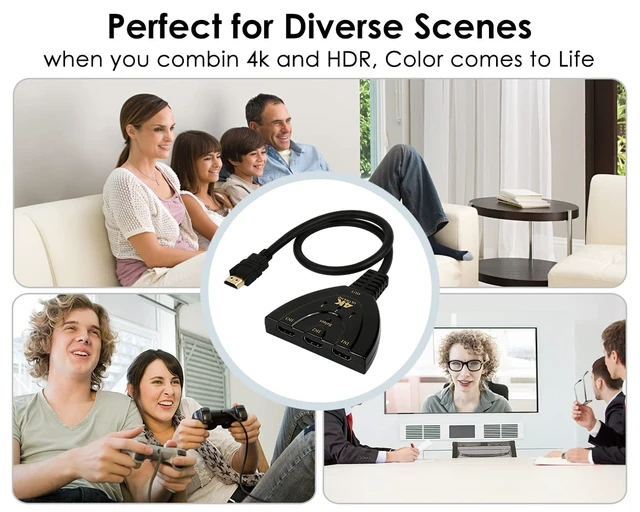 Alt view image 7 of 7 - High-Definition Multimedia Interface Switch 3 in 1 Out Adapter for TV Supports Full HD 4K 1080P 3D