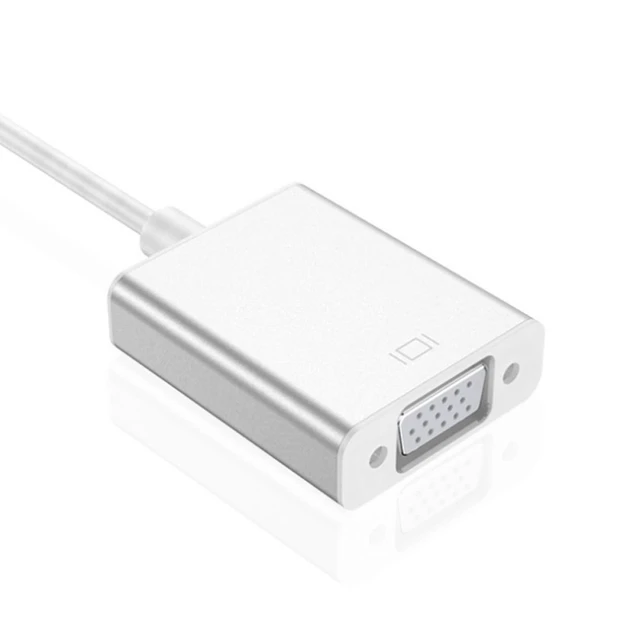 Alt view image 4 of 7 - USB-c to Vga Adapter Cable, USB 3.1 Type C Plug and Play | Female Vga Connection, Plastic Build, Silver Finish, Reverse Plug Support, Hot Swappable Use