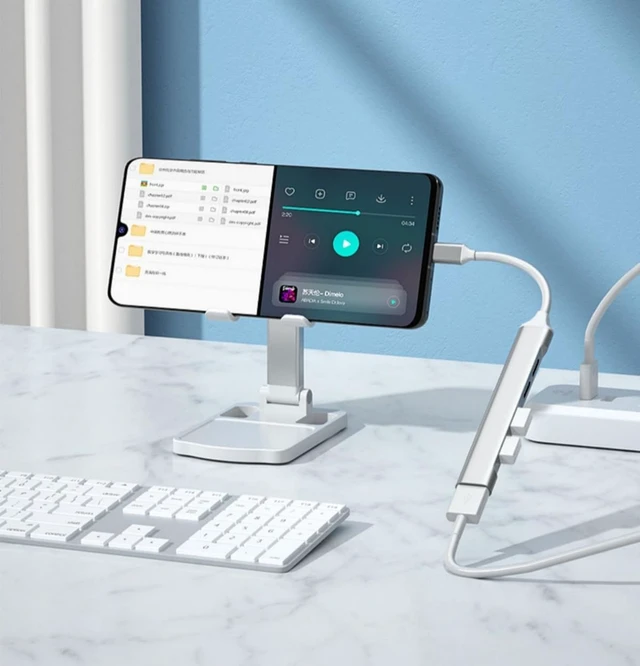 Alt view image 2 of 3 - USB 3.0 Hub (5 in 1), Type C to USB 3.0 Hub Adapter with USB C Power/Data Ports, USB Extender USB A&C Docking Station for Laptop PC MacBook Dell, HP, PS4/5, SSD and More