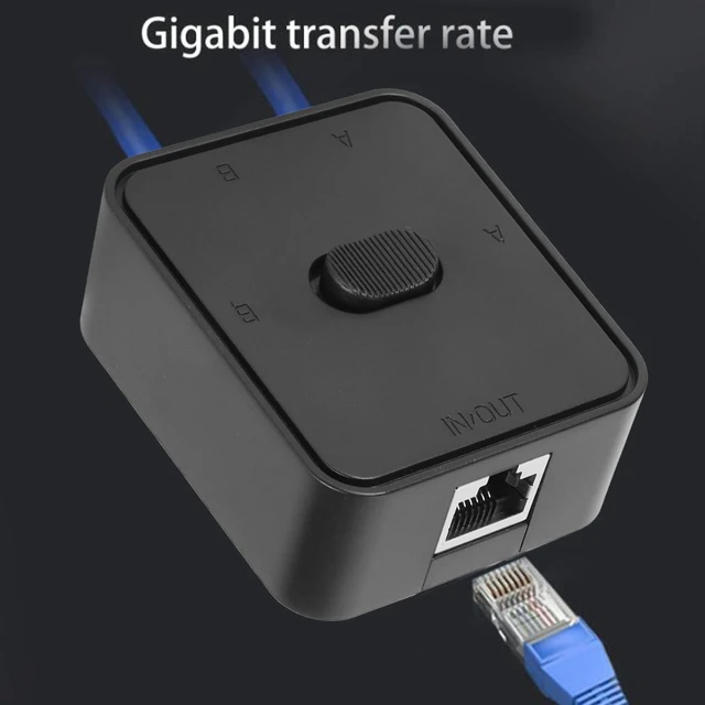 Alt view image 2 of 7 - Ethernet Splitter 1 to 2, 2 in 1 Out 1 in 2 Out Network Ethernet Splitter, 1000Mbps PoE Extender Switch RJ45 Splitter Selector Switch for Cat5/5e/6/7/8 Cable
