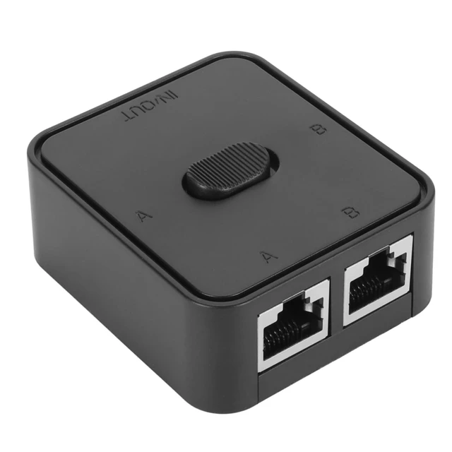 Alt view image 7 of 7 - Ethernet Splitter 1 to 2, 2 in 1 Out 1 in 2 Out Network Ethernet Splitter, 1000Mbps PoE Extender Switch RJ45 Splitter Selector Switch for Cat5/5e/6/7/8 Cable