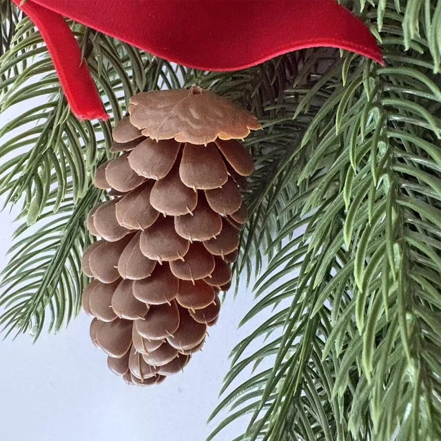 Alt view image 7 of 7 - Sturdy Teardrop Wreath, with Artificial Red, Berry Bow Lights, Festive | Outdoor Christmas Wreath, Teardrop Swag for, Home Living Room, Kitchen Wall Window, Porch Patio Winter, Party Holiday